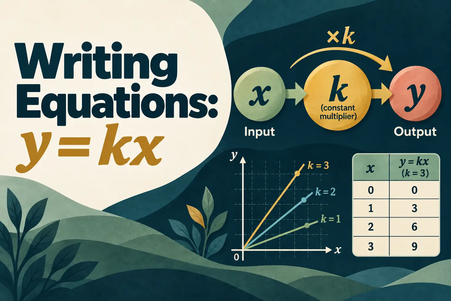Writing Equations: y = kx