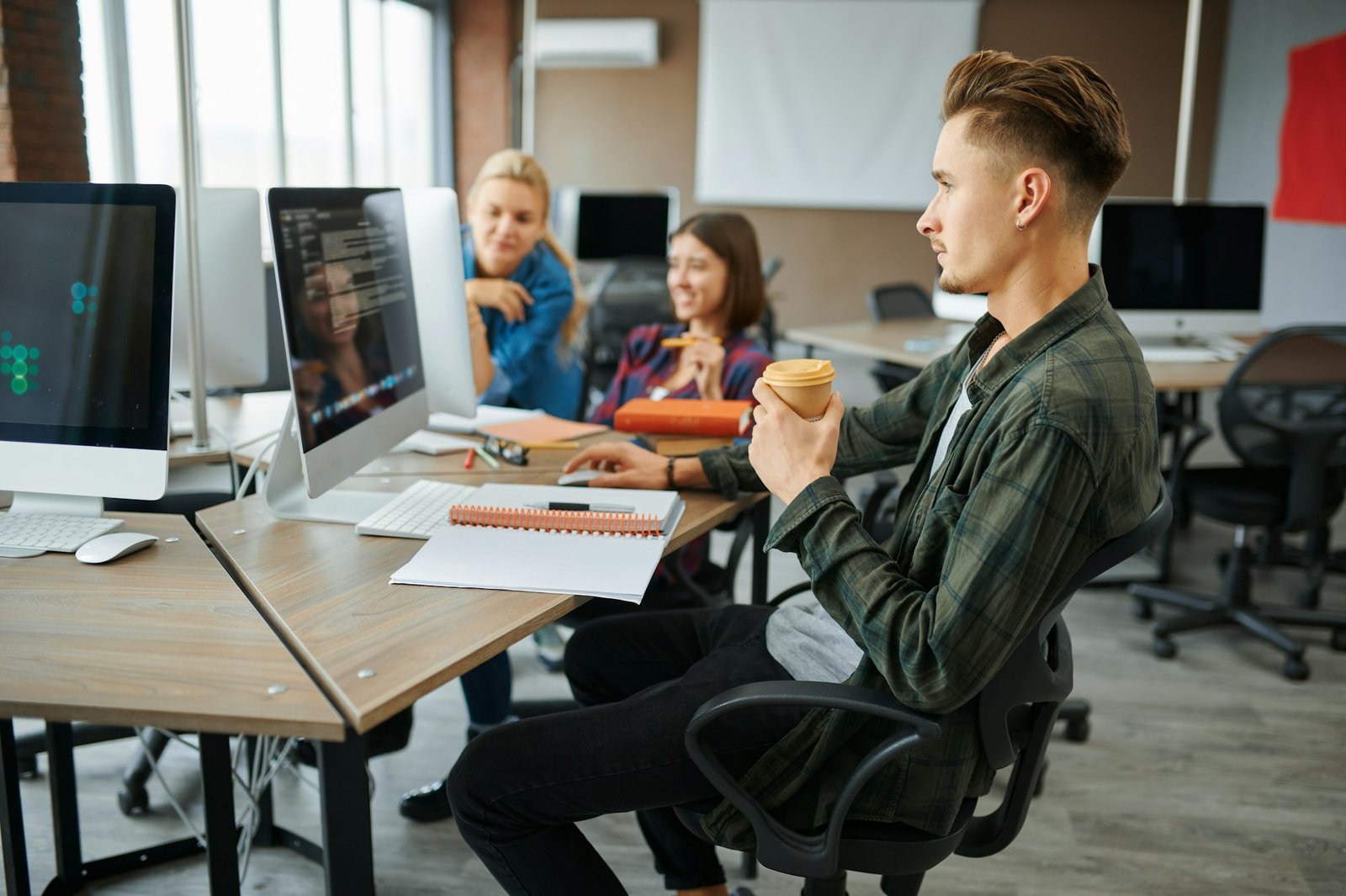 People working together at computers