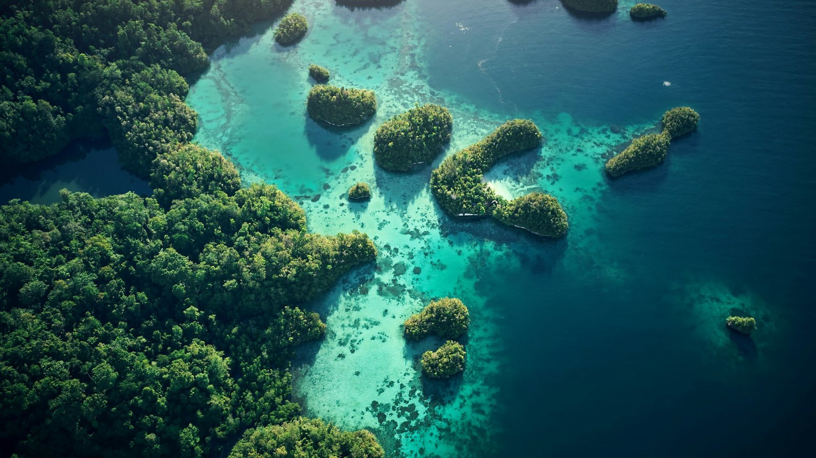 Idyllic Indonesia. High angle shot of the beautiful islands of Raja Ampat.