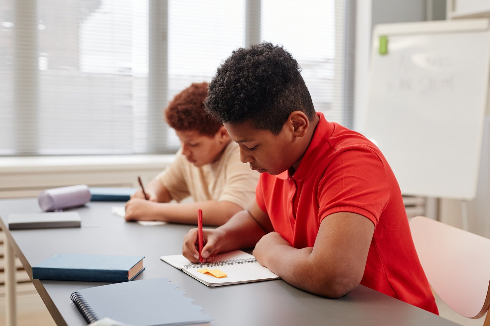 Boy Cheating on Test in School